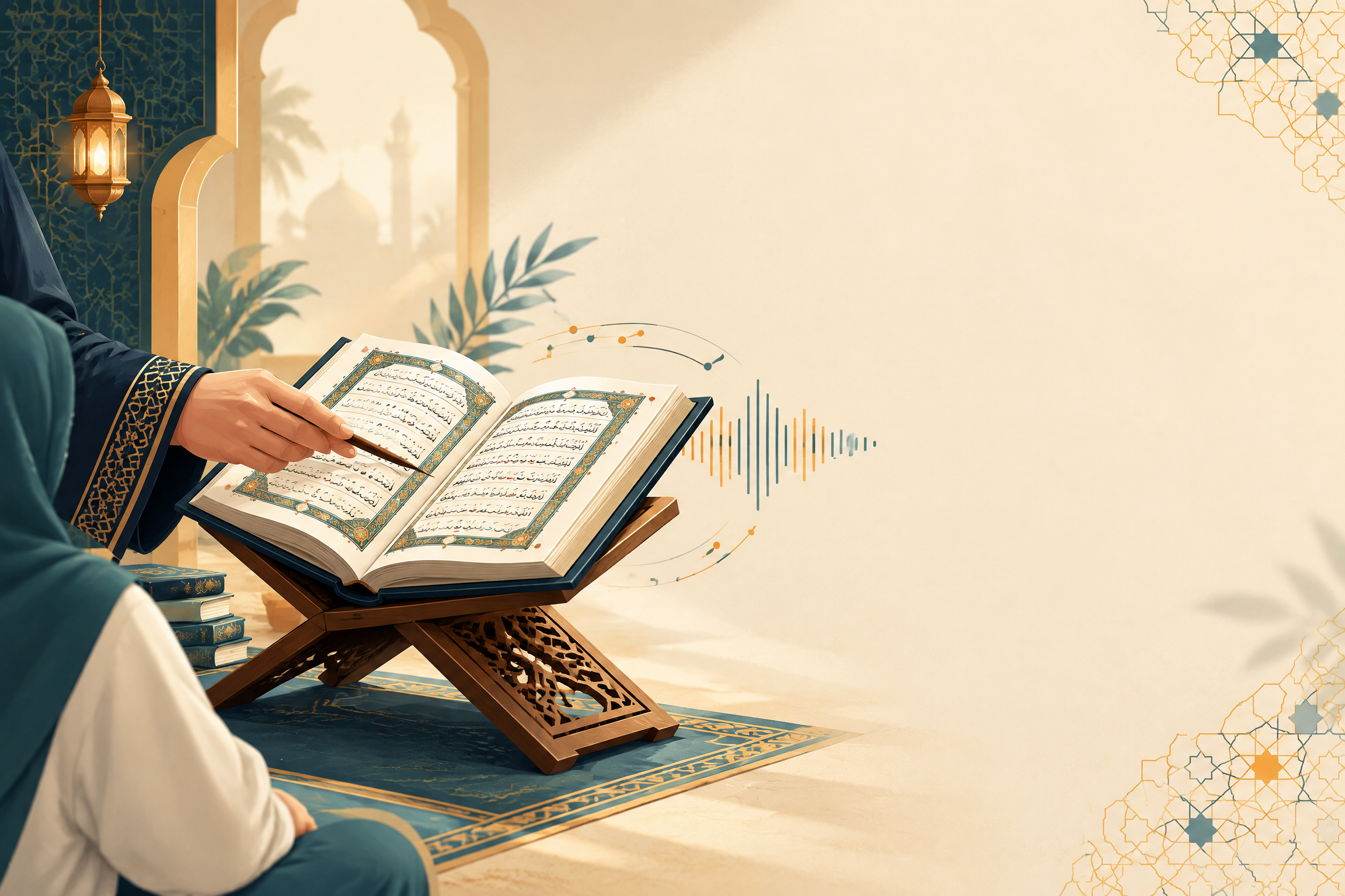 Open Quran with recitation guidance for Quran reading and Tajweed study