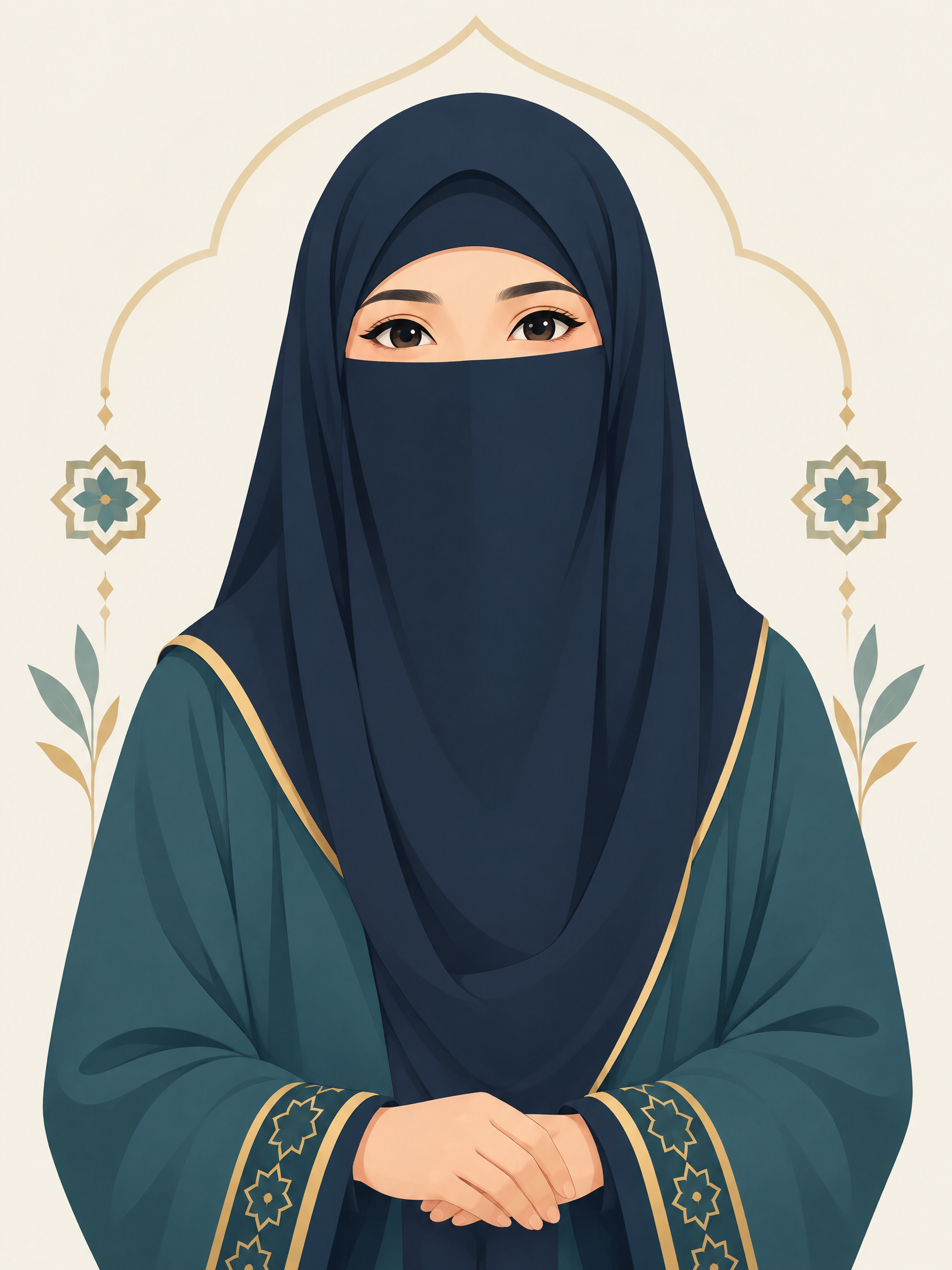 Rawan Mabrouk Abdel Mawgoud, young niqab Quran and Arabic teacher symbol