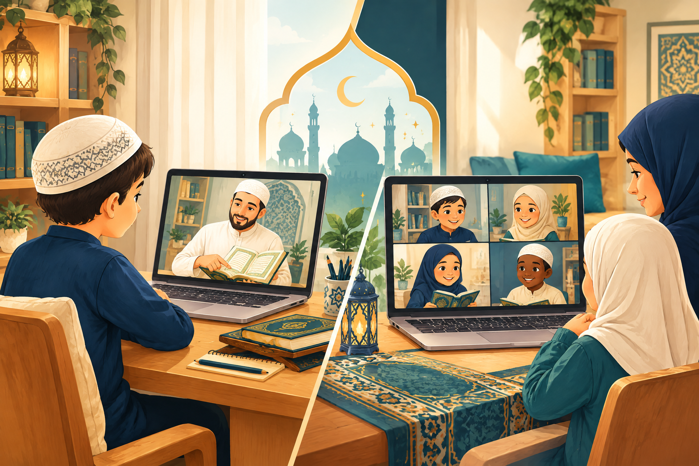 Comparison of one-to-one and group online Quran learning for children