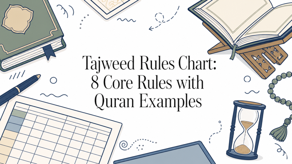 Tajweed Rules Chart: 8 Core Rules with Quran Examples